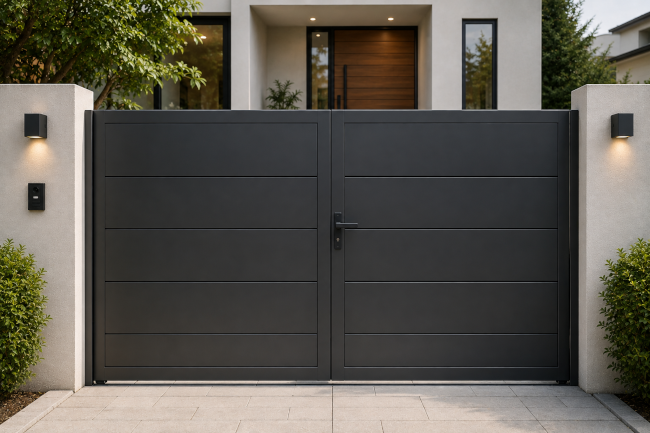 Simple steel gate design for a small house