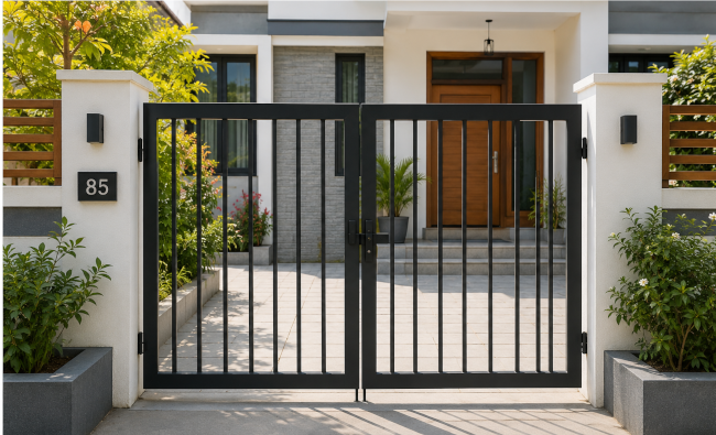 Simple iron gate design for a small house