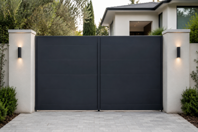 Solid privacy gate for a small house