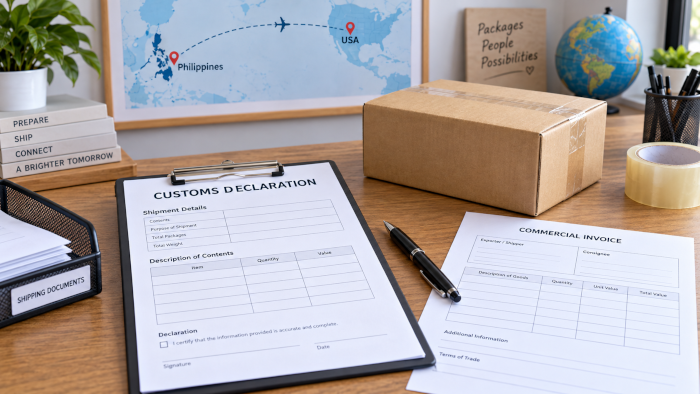 Customs declaration for Philippines to USA shipping